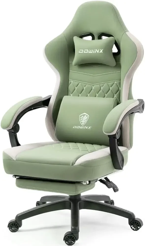 

Dowinx Gaming Chair Breathable Fabric Computer Chair with Pocket Spring Cushion, Comfortable Office Chair with Gel Pad ,Green