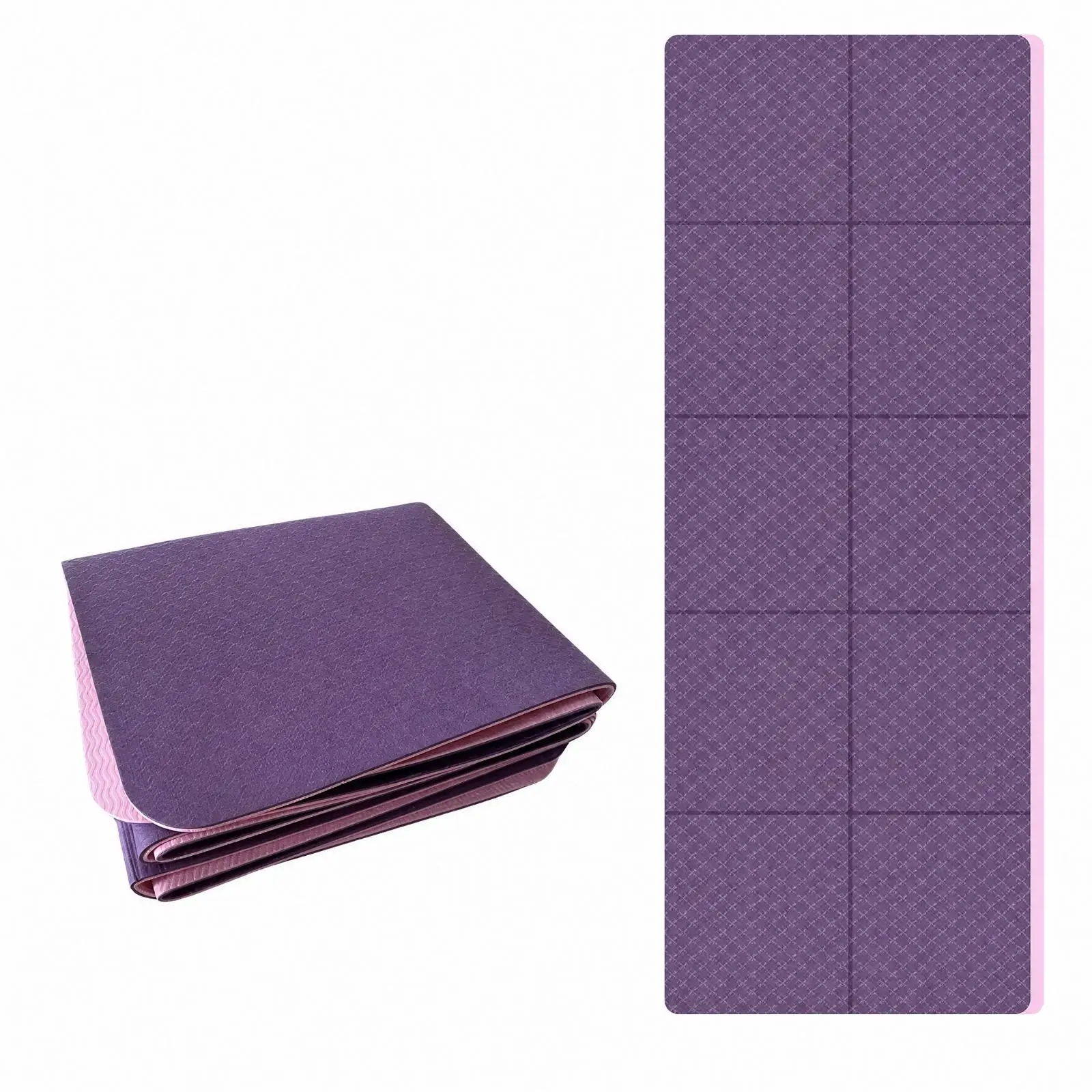 Compact Folding Exercise Mat TPE Fitness Mat for Yoga Stretching and Daily Floor Routines