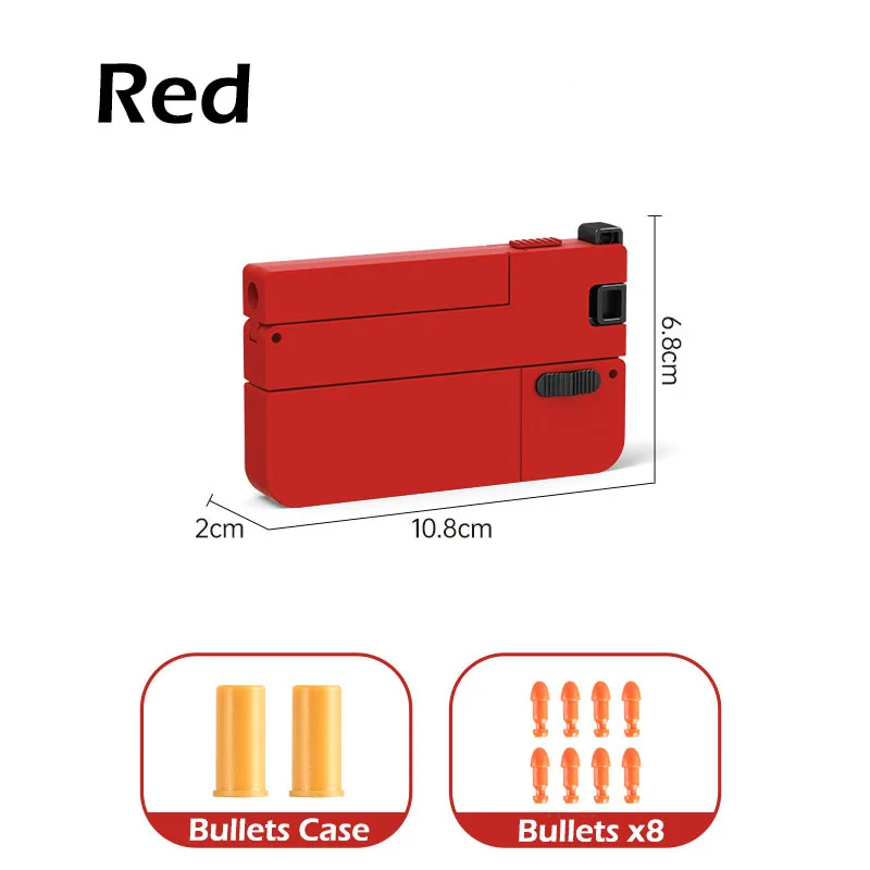 NEW Funny Plastic life car Throwing Shell Playing Card Gun with Soft Bullet Creative Gun Toy