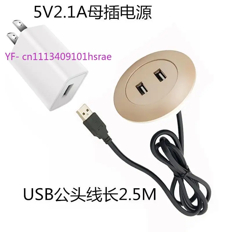 Concealed Furniture Hardware Electronic Parts Dual USB Charging Socket 5V2A Charger LED Light