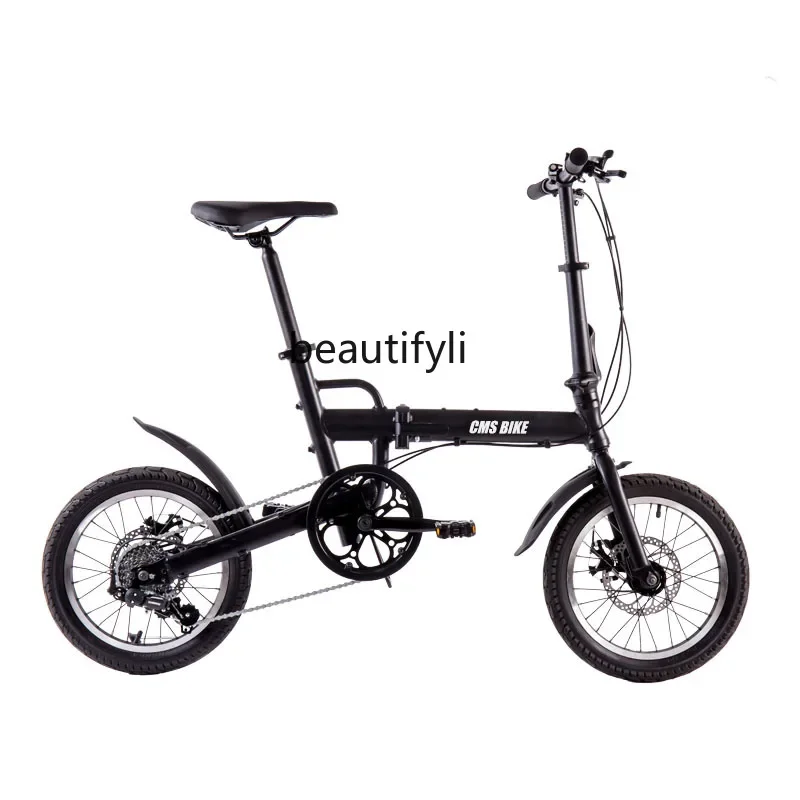 16-Inch Folding Bicycle Aluminum Alloy Ultra-Light Portable Bicycle Men and Women Adult Disc Brake Variable Speed Bicycle