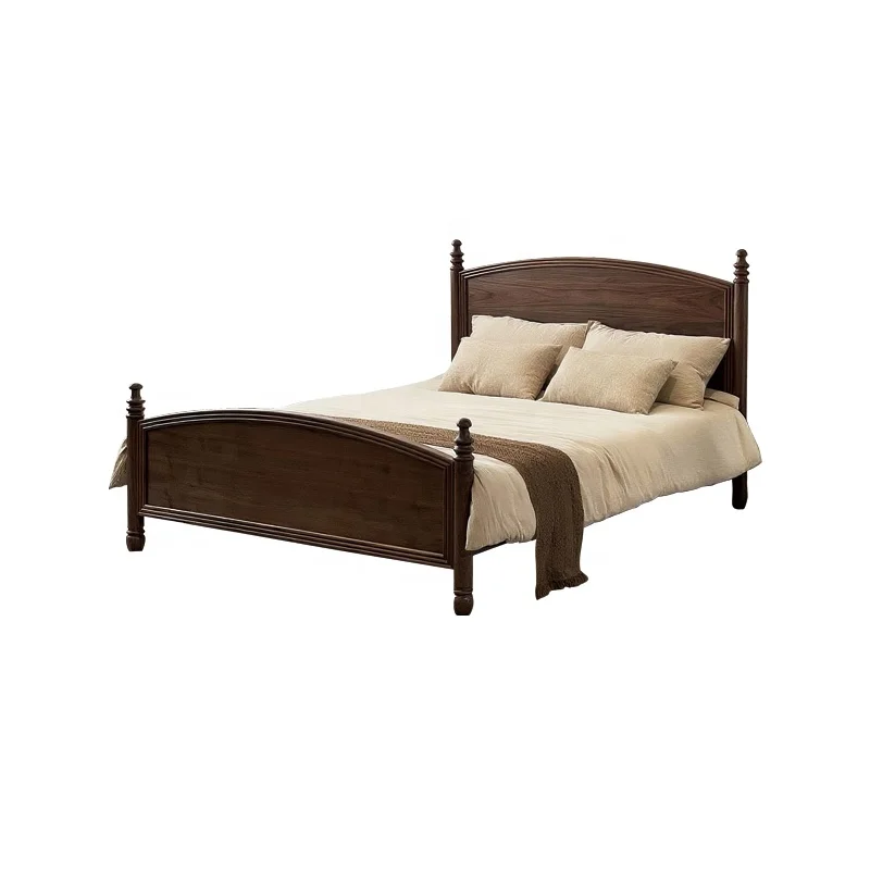 

Мягкая кровать с каркасом для матрасов King и Queen Size // Модерн в стиле середины века, массив дерева
