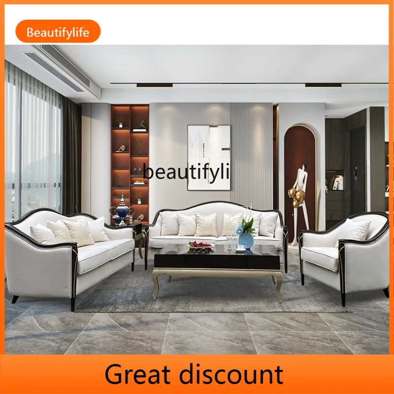 

Asmt45 Американский стиль Бук Светлый роскошный комплект диванов из хлопчатобумажной льняной ткани Простой диван из массива дерева Береза