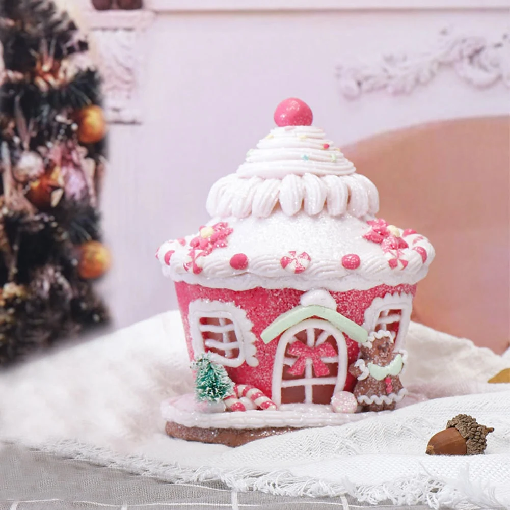 ABGE-LED Christmas House Light Decorations Christmas House Tabletop Holiday Decorations LED Christmas Decorations B