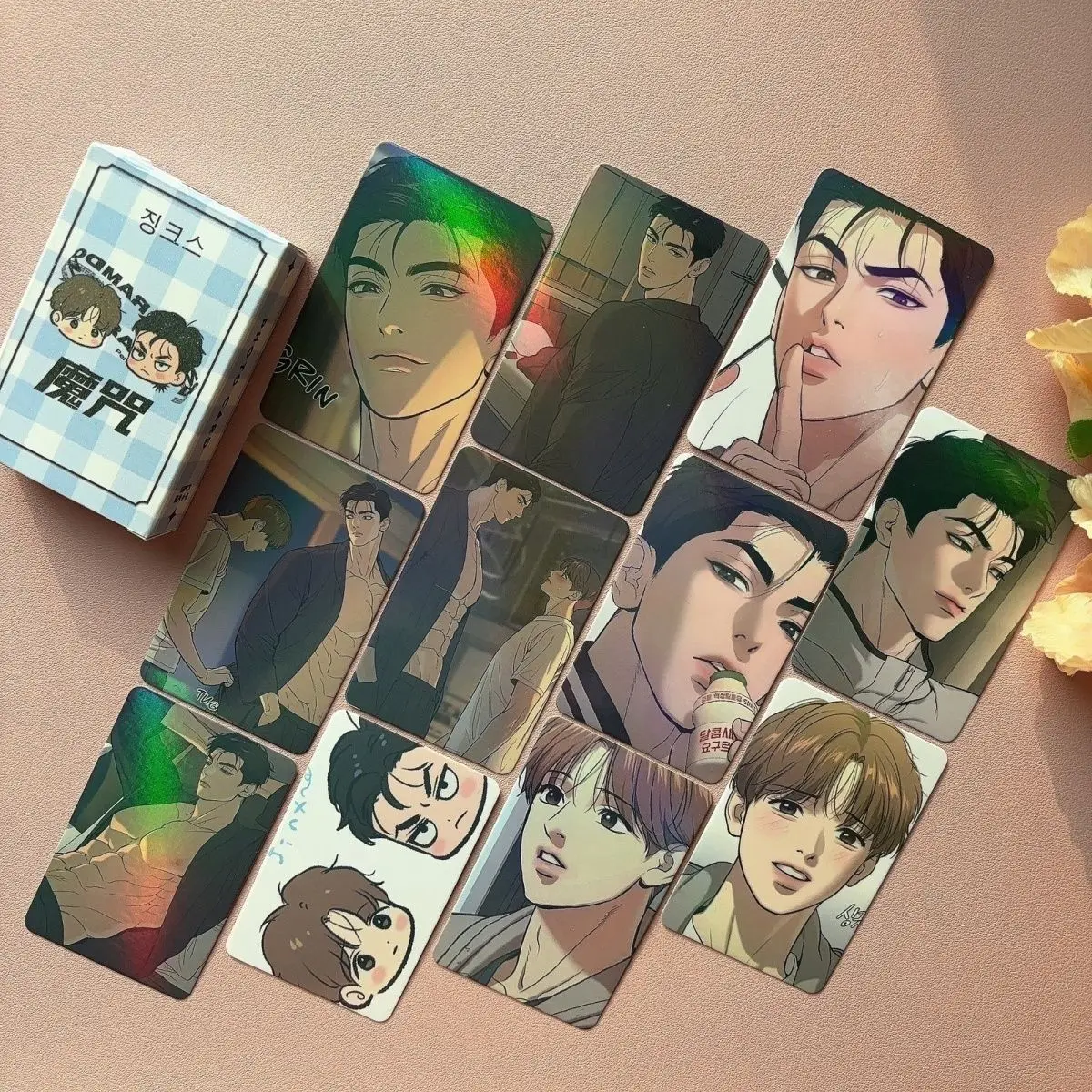 55 Pcs/Set Korean Comic Manwha Jinx Laser Lomo Card Zhou Jae-kyung, Jindan Cartoon Characters HD Photocard Fans Gift