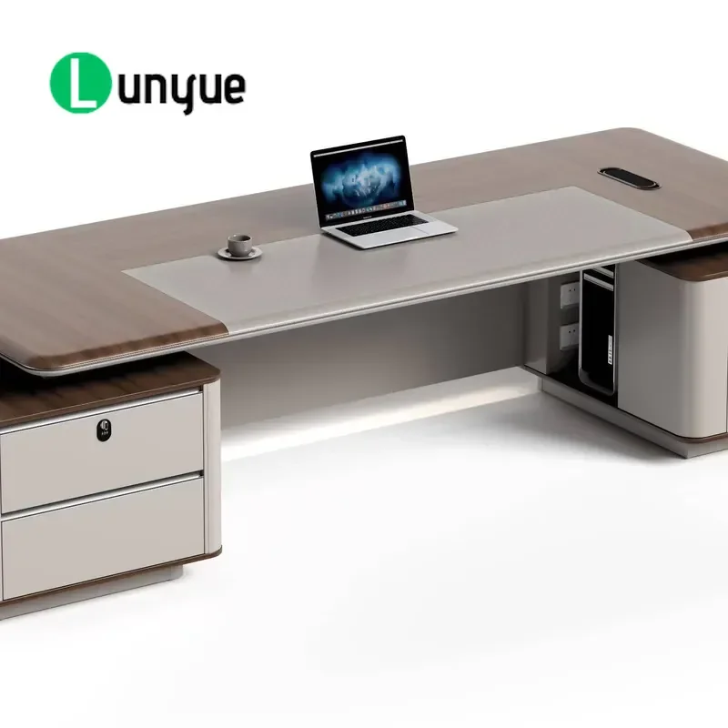 L Shaped Modular Administrative Desk Wooden Design High Density Board Eco Friendly Wall Mounted For Home Office Hotel Villa