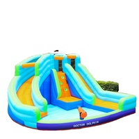 Large Bouncy Castle With Double Water Slide And Climb Combo Inflatable Bounce House Air Soft Jumping House