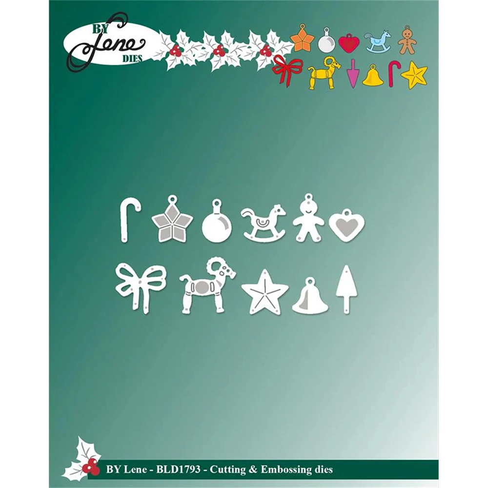 

2025 New By Lene Cutting Embossing Dies Christmas Small Ornaments Metal Cutting Dies DIY Scrapbooking Greeting Card Diary Making