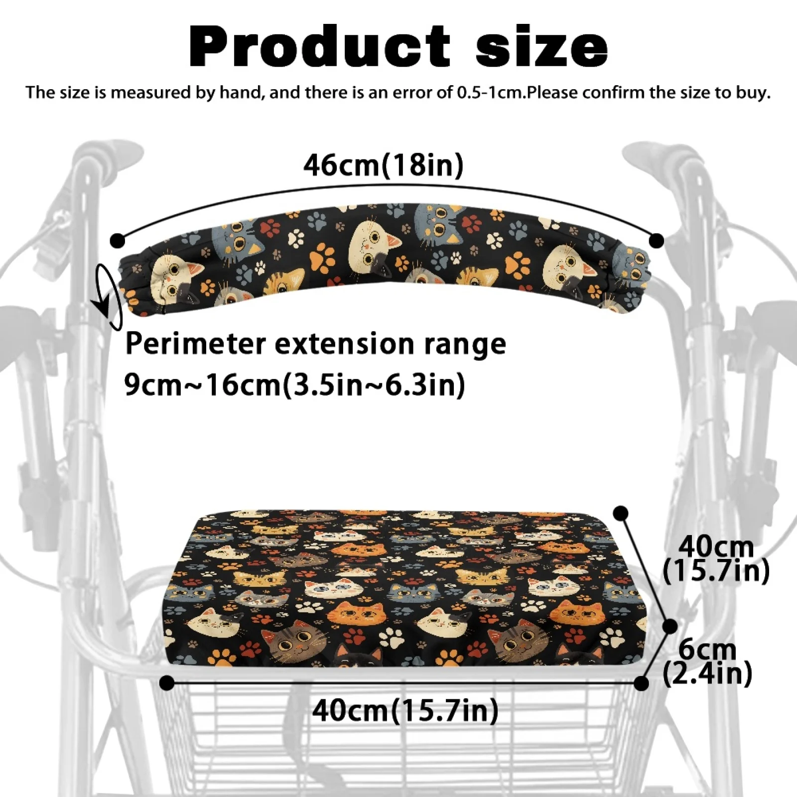 Coloranimal Cartoon Cat Paw 2 Pcs Walker Seat Cushion for The Elderly Walker Cover 2026 Collection view 6