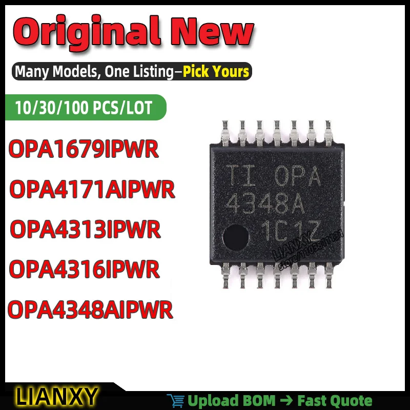OPA4171AIPWR OPA4348AIPWR OPA1679IPWR OPA4313IPWR OPA4316IPWR TSSOP-14 OPERATIONAL AMPLIFIER New Original