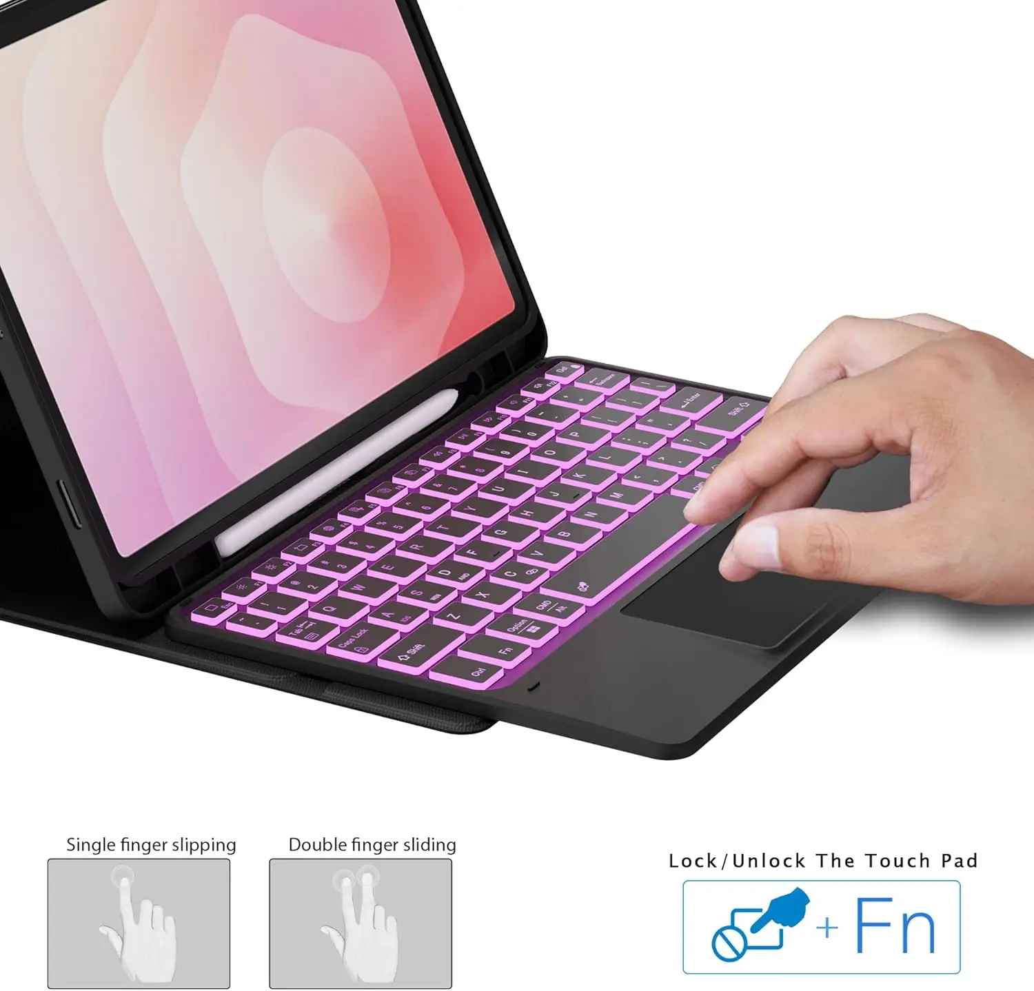 حافظة لهاتف سامسونج جالاكسي تاب S11 11 بوصة 2025، غطاء لوحة مفاتيح بلوتوث لاسلكي لجهاز جالاكسي تاب S11 11 بوصة حافظة تابلت #6