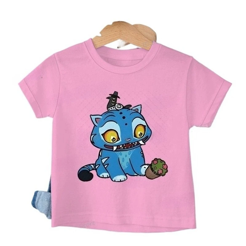 Derpy Tiger Kpop Demon Hunters Shirt for Kids 2025 Hot Movie Print Soft Baby Girl Boy T Shirt Cute Tiger Cartoon Clothes image 2