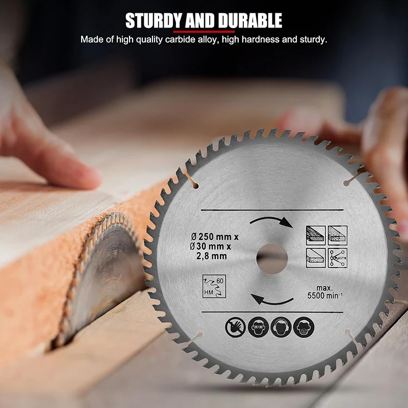 

4-10 Inch 110-255mm TCT Saw Disc Mini Circular Saw Blade For Wood Plastic Metal Rotating Carbide Cutting Tools 40/60 Teeth