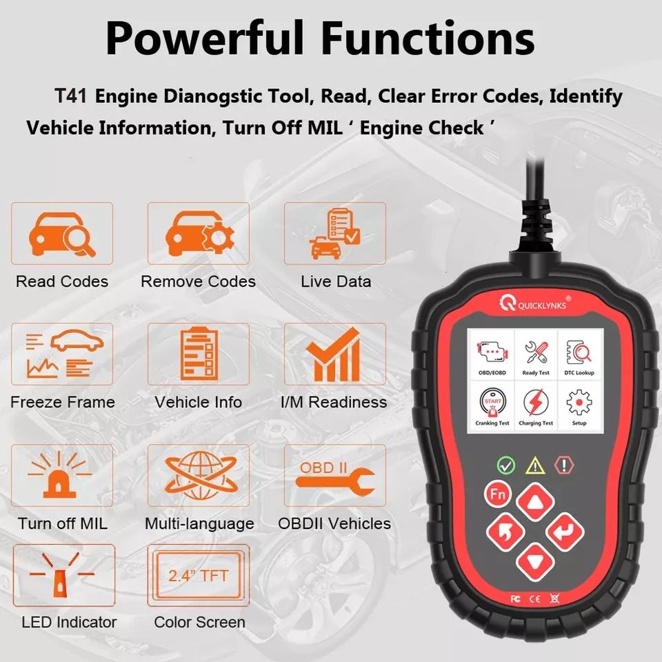 New IKiKin Auto OBD2 Scanner T41 Car Diagnostic Tools Applicable to All OBD Protocol Vehicles
