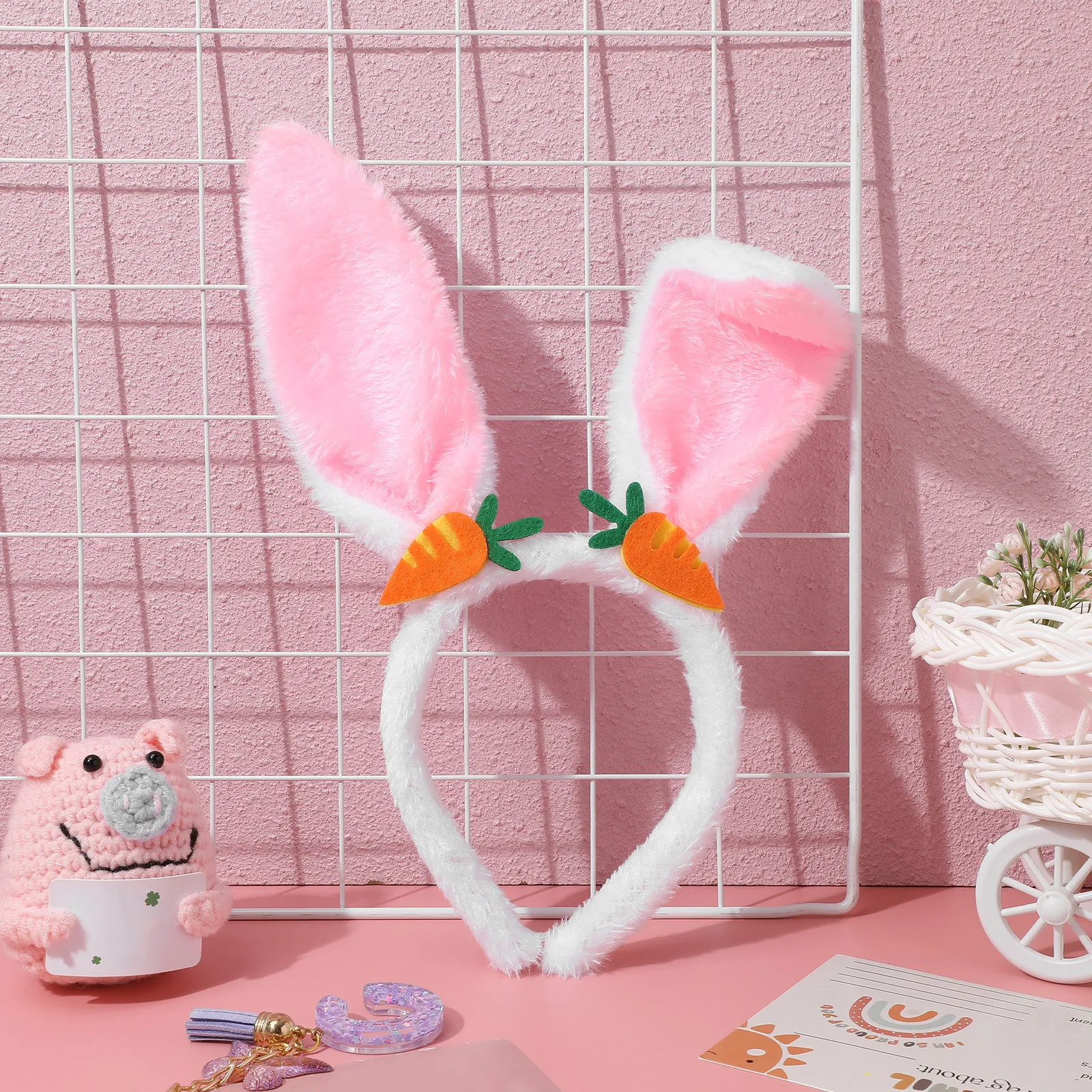 

Rabbit Headband Easter Bunny Ears Hairband Soft Carrot Decoration Easter Party Accessories Headwear for Women Bunny Ears