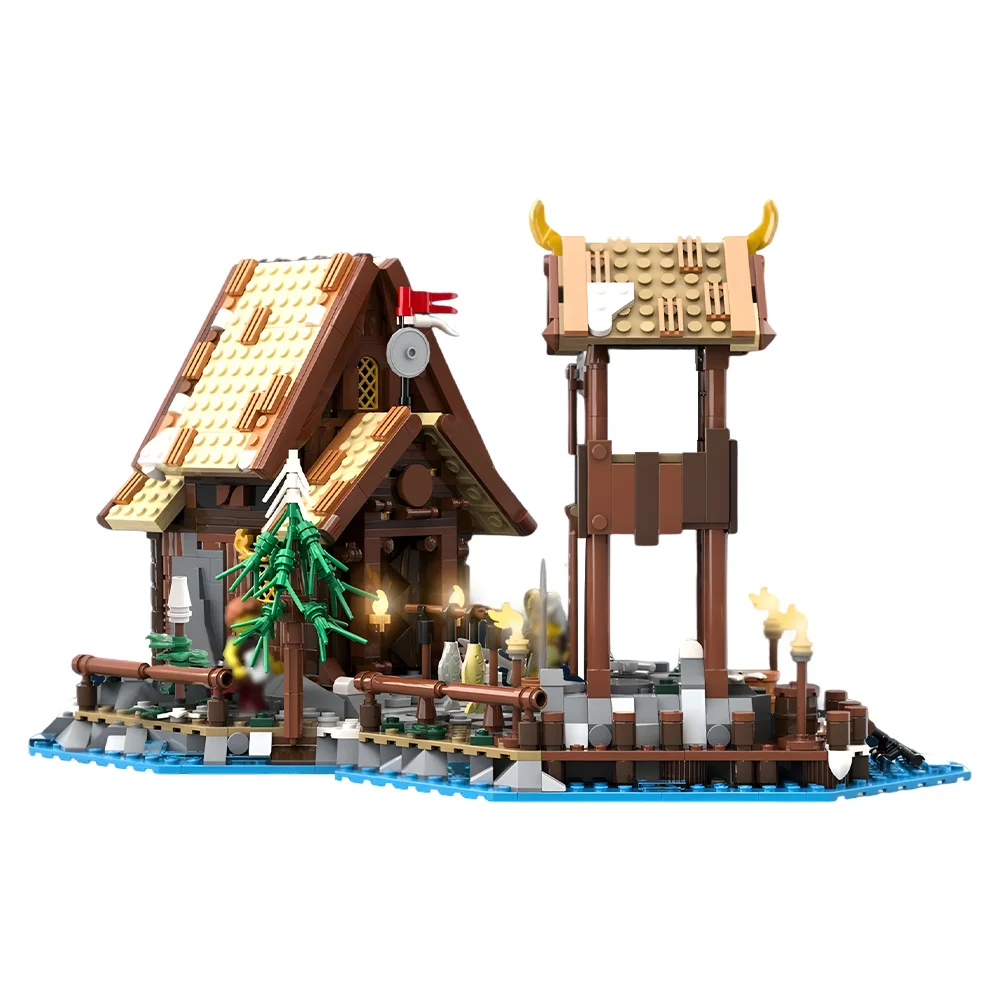 MOC-200311 قرية الفايكنج - مكعبات بناء توسيع على شاطئ البحر مزدوجة