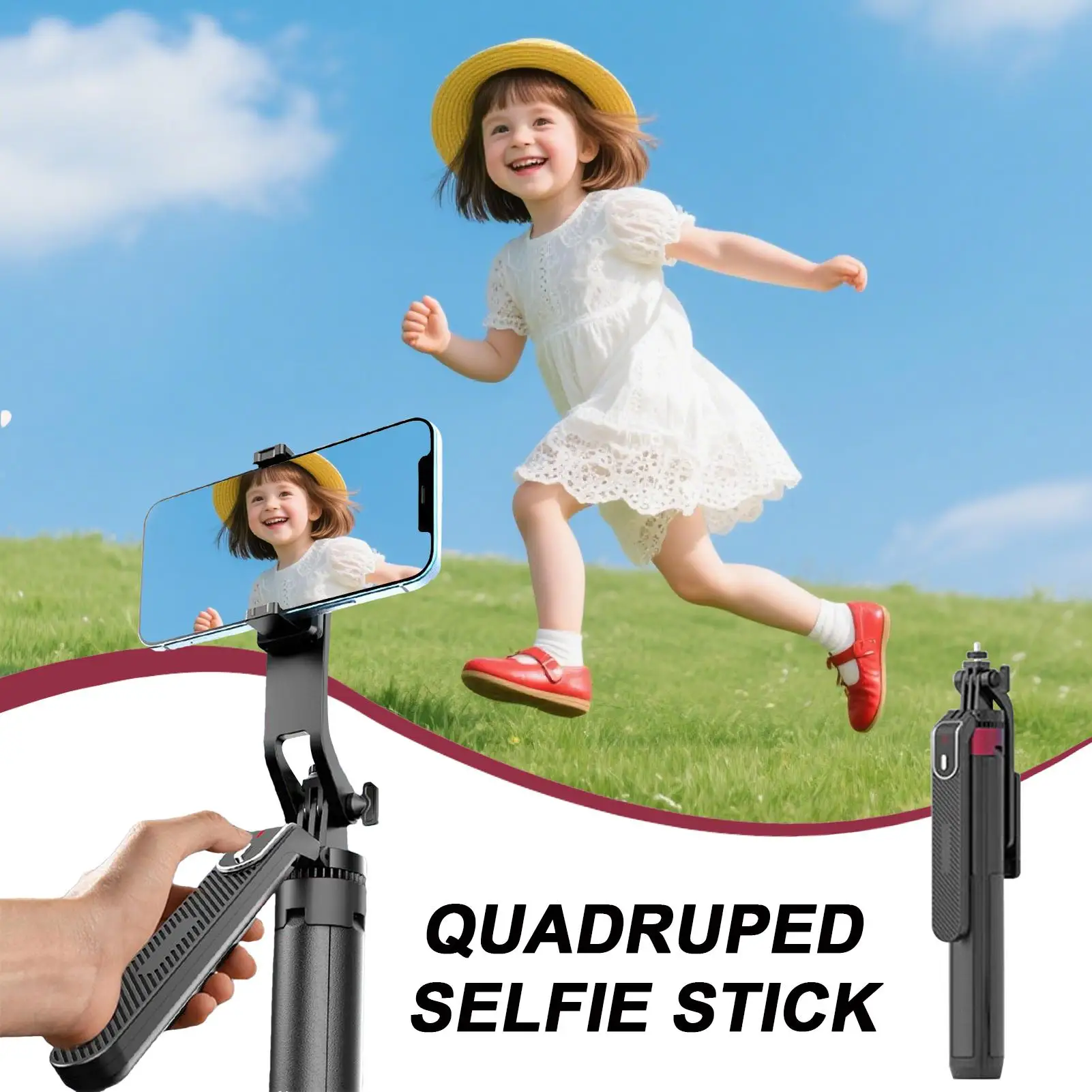 

Camera Stick Wireless Selfie Stick Anti-Shake Filming Bracket Rotating Camera Mount For Outdoor Travel Photography Blogging