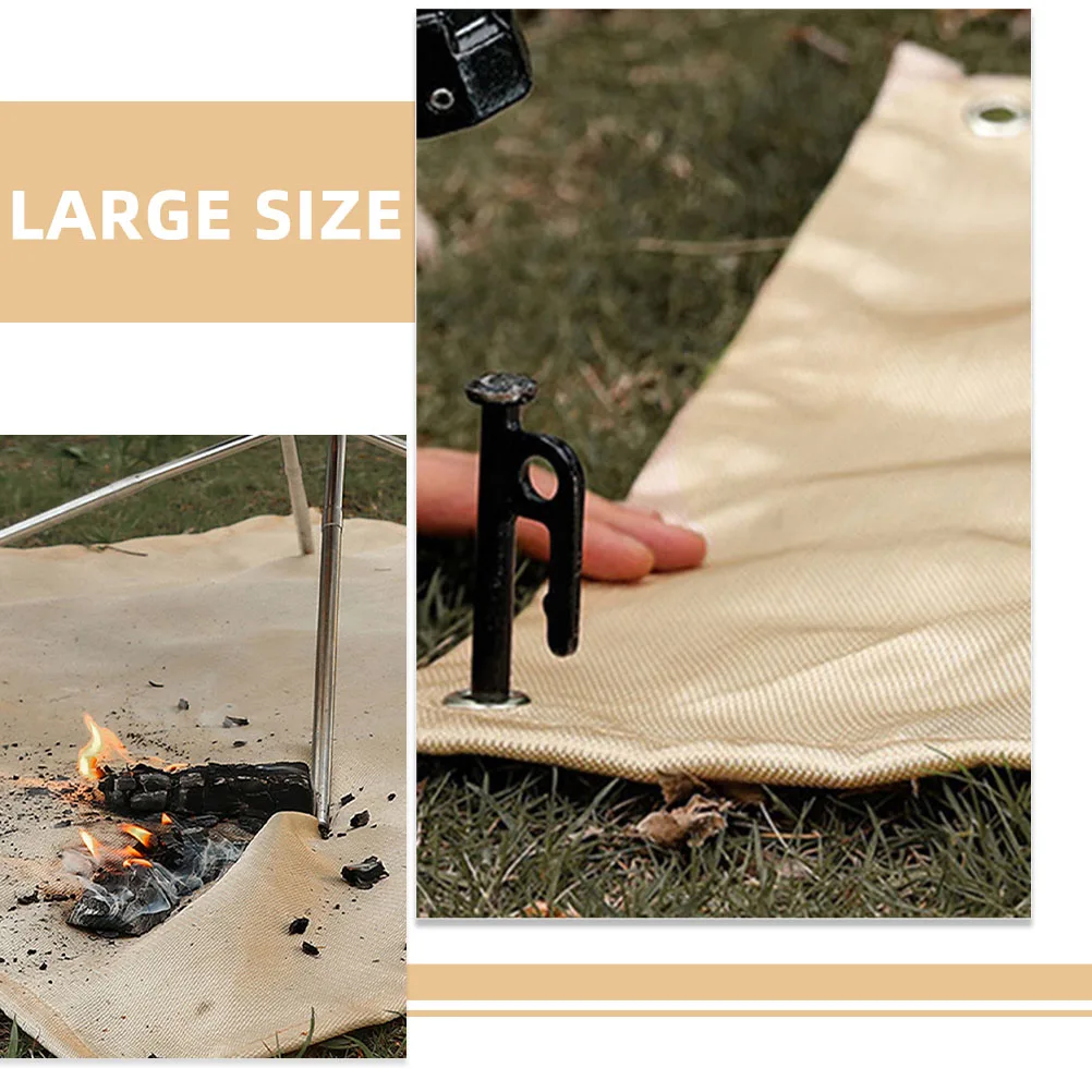 

Fire Retardant Outdoor Blanket Large Fiberglass Fireproof Cushion Camping Picnic Thermal Resistant Mat Fire Blanket