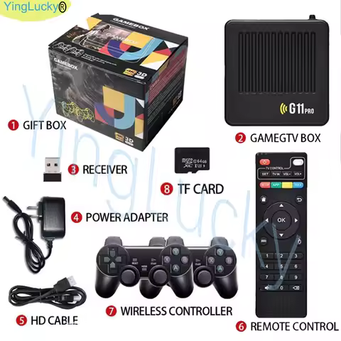 Arcade Emuelec console G11 Pro Game Box TV 256G in 60000+ Retro Games 4K HD Video Game Console 2.4G Wireless Gamepad For PS1/GBA