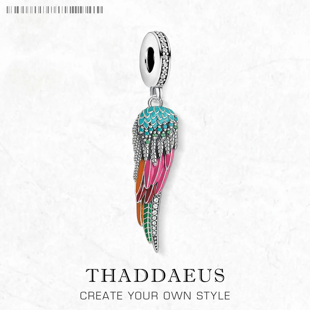 

Charm Pendant Colorful Parrot Wings New Fine Jewelry 925 Sterling Silver Bohemia Gift For Women