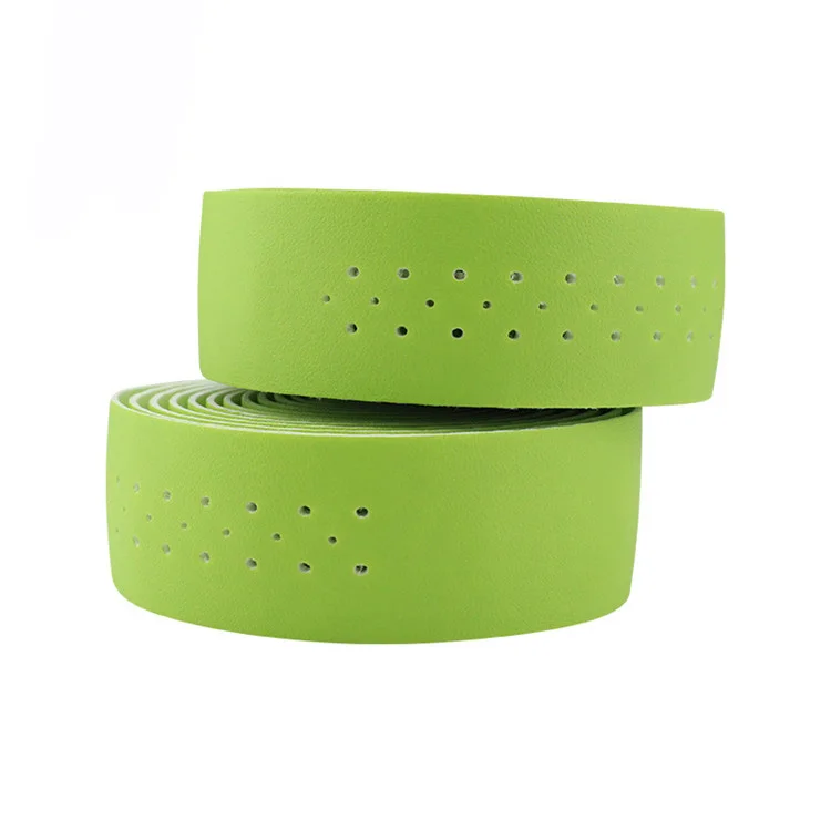 Latest Product Pu Leather Perforated Breathable Bicycle Handlebar Tape Comfortable Light Weight Anti-Slip Bicycle Handlebar Tape