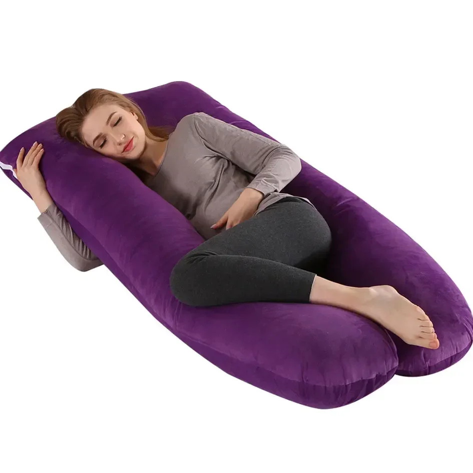 U-shaped Pregnancy Cushion Squishy Body Pillow with Removable Pillowcase for Neck and Back Support at Home