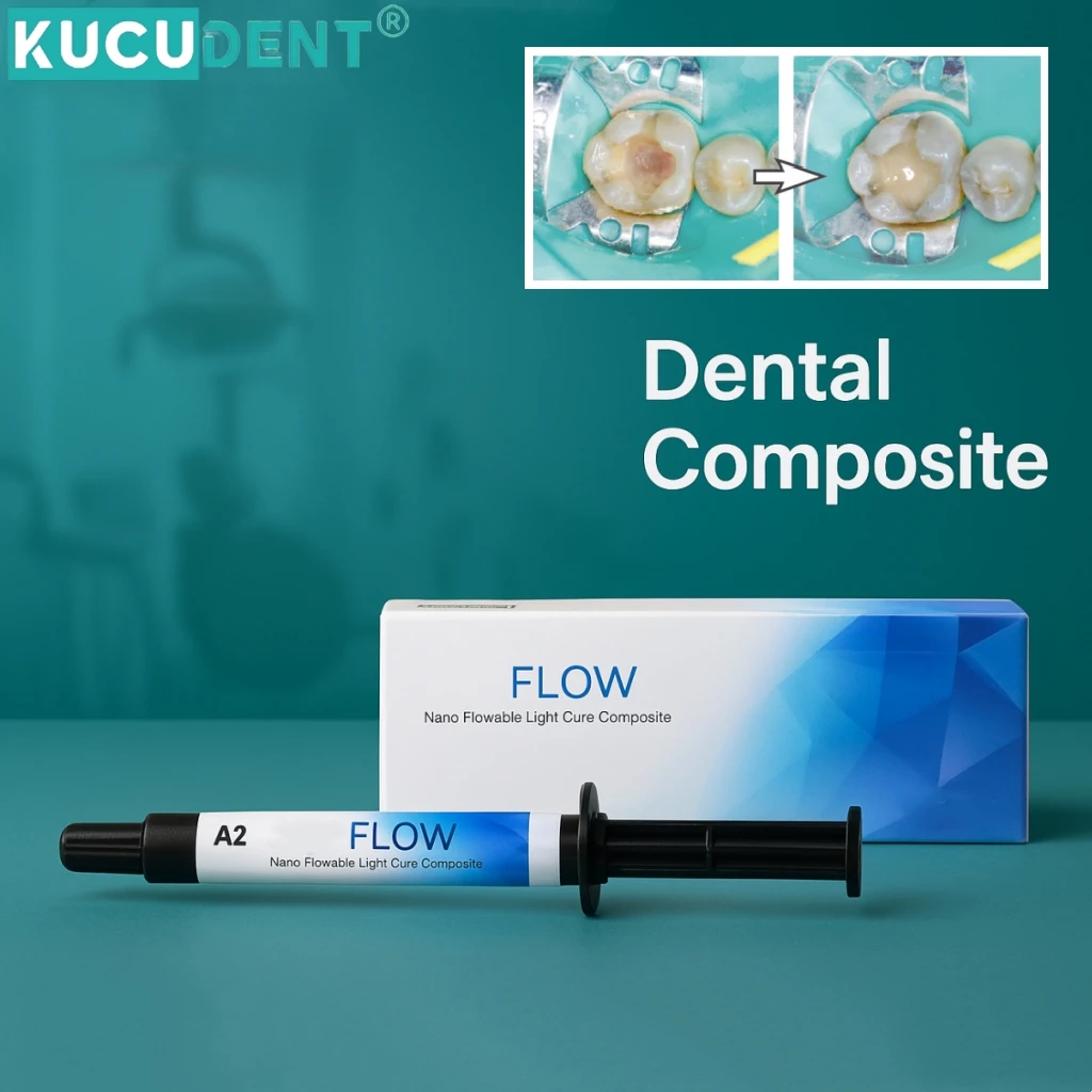 Dental Flowable Composite Light Cure Resin Flowability Dentistry Filling Material A2/A3 Restoration Syringe Crown Restoration