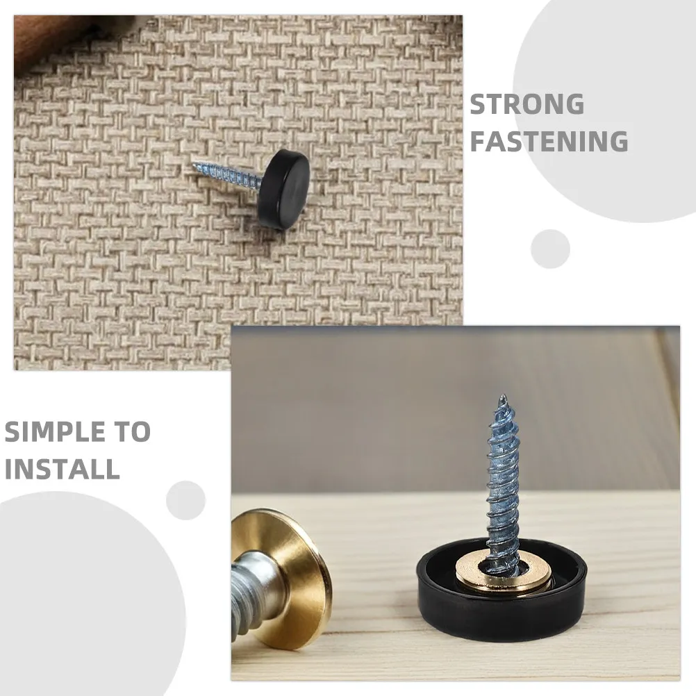 12Pcs Stainless Steel Mirror Nails Thickened Fixing Screws for Bathroom Makeup Mirrors Decorative Cap Covers Glass Nails