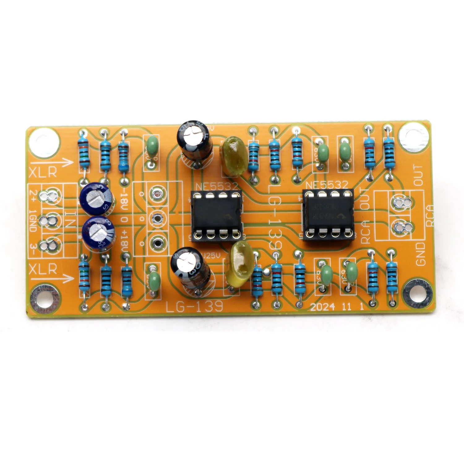 Balanced XLR to Unbalanced Single-ended RCA Preamplifier NE5532 Dual OP AMP Circuit Preamp Board Low Distortion for AD826 AD827