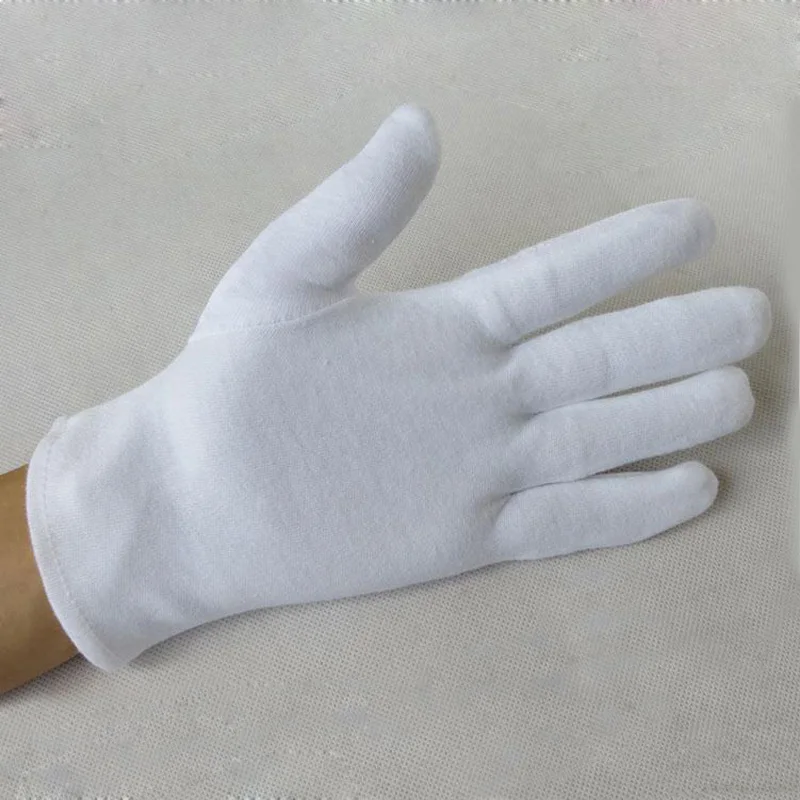 12pairs White Cotton Gloves Serving Waiters Gloves Concierge Butler Snooker Equestrian Gloves