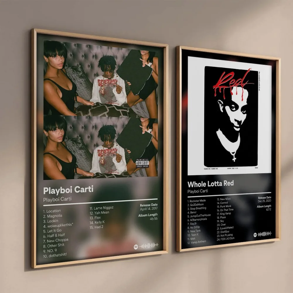 Pop Rap Music Album Cover Artist Playboi Carti Poster Aesthetic Rapper Hip Hop Rock Playboi Carti Canvas Wall Art Room Decor