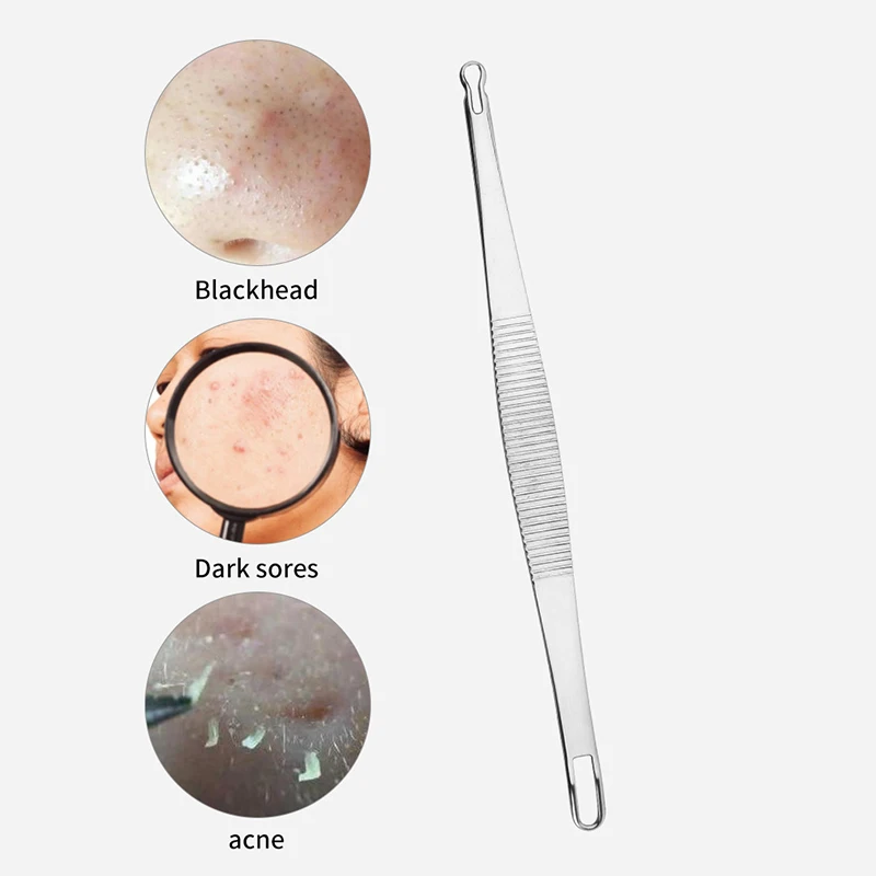 

Stainless Steel Blackhead Pimples Acne Double Rings Squeeze Extractor Tool Skin Care Tool Dual Head Acne Squeezer