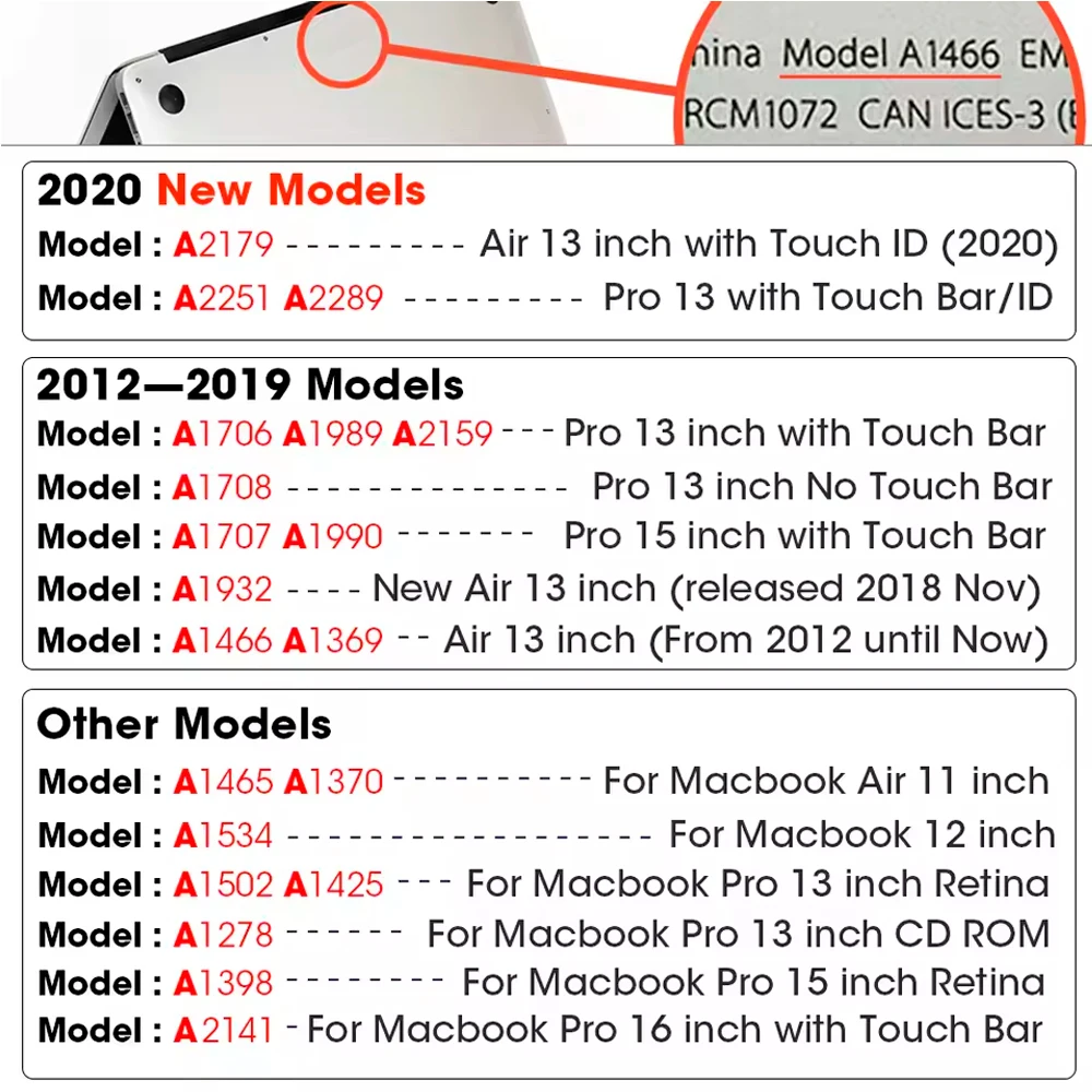 Macbook Case For Apple Macbook 11-16In For M1 Chip Pro 13 For New Air 13 Crystal Protective Cover Waterproof Durable Laptop Case