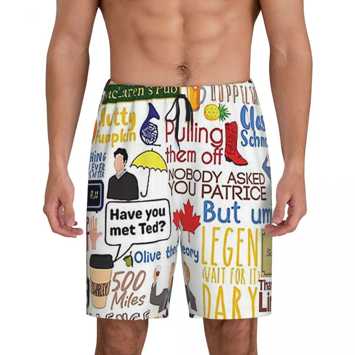 

Мужские короткие пижамные шорты Custom Legendary Chronicles How I Met Your Mother, нижняя часть пижамы, шорты для сна и отдыха, спальные штаны