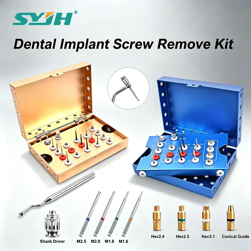 Dental Implant Screw Removal Kit Wear-resistant Corrosion-Resistant High-temperature Sterilizable Universal Screw Extractor Set