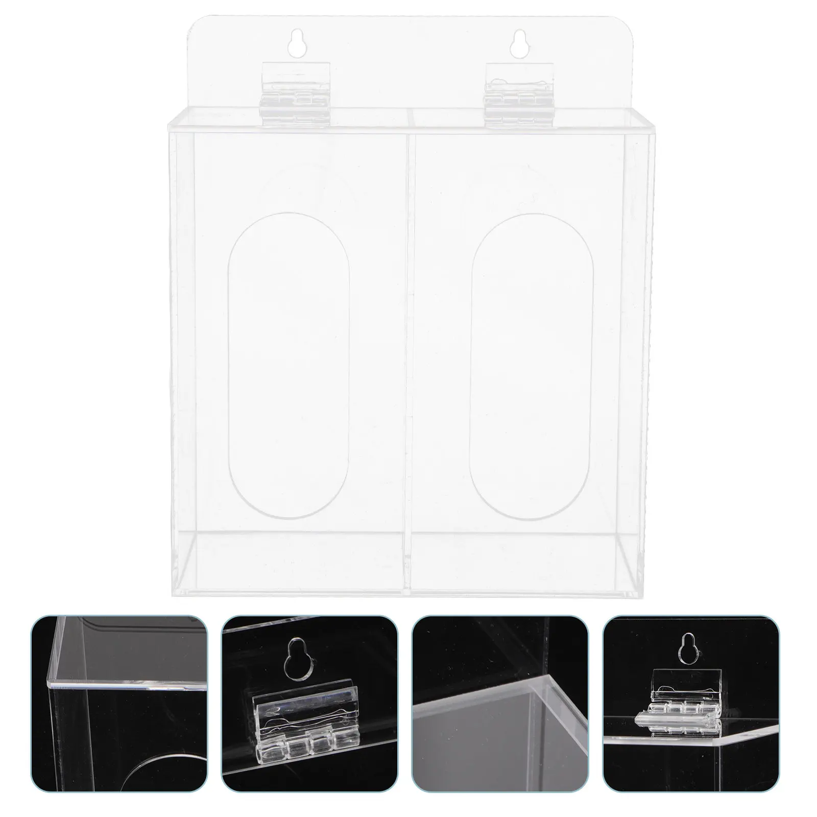 Transparent Acrylic Mask Dispenser Face Mask Storage Box Wall Mount Optional Portable Design Smooth Polished Surface