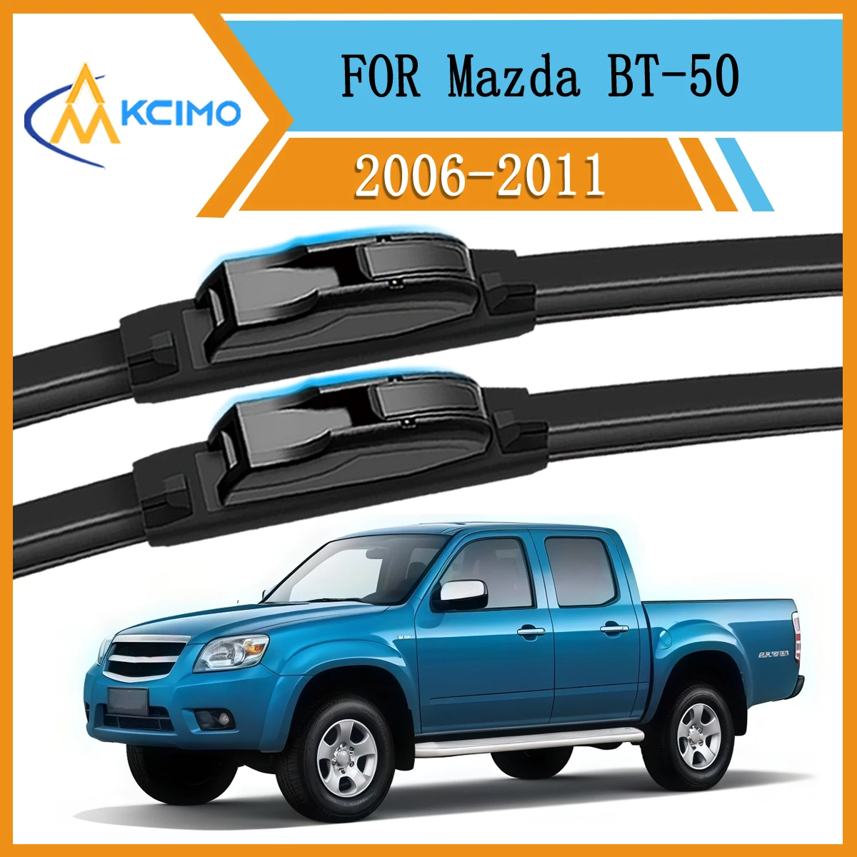 

Wiper Blade Set For Mazda BT-50 UN 2006-2011 Direct Replacement Easy Clip-On Installation Clear in Rain/Snow Front Windshield