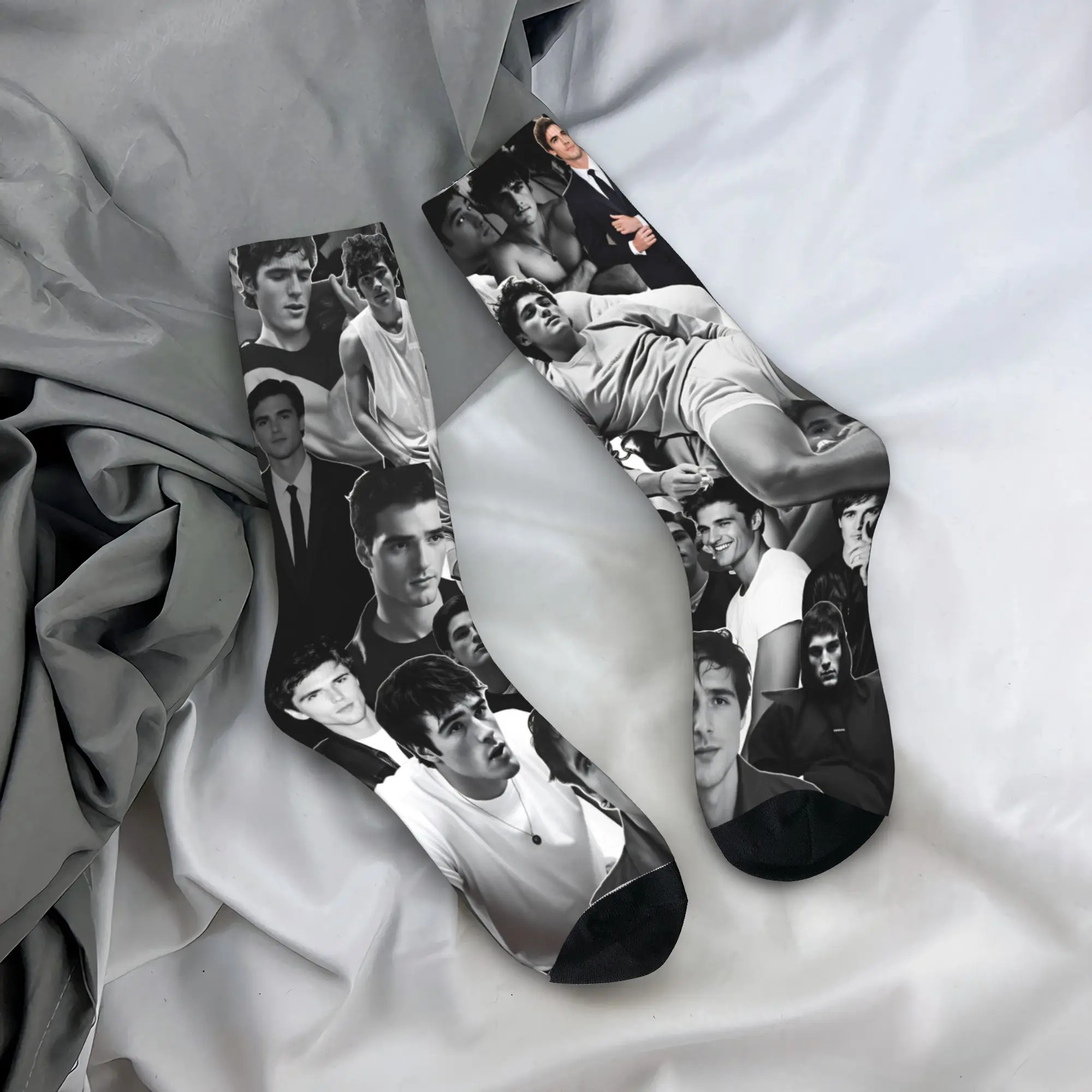

Jacob Elordi Collage Stockings Funny Socks Unisex Men Breathable Socks Autumn Running Graphic Anti Slip Socks Gift