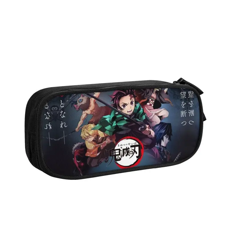 Cute Demon Slayer Kimetsu No Yaiba Pencil Cases for Girls Boys Large Capacity Anime Manga Pencil Bag School Accessories