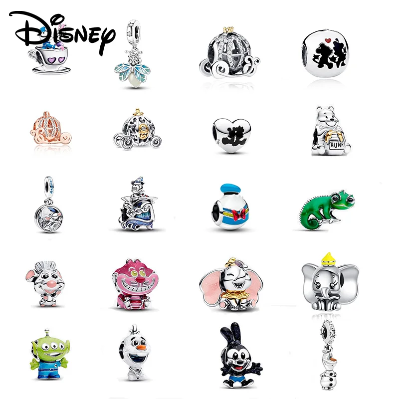 

Disney 925 Silver Mickey and Donald Duck Pendant Beads Suitable for Women's Bracelets, Necklaces, Luxury DIY Jewelry, Party Gift