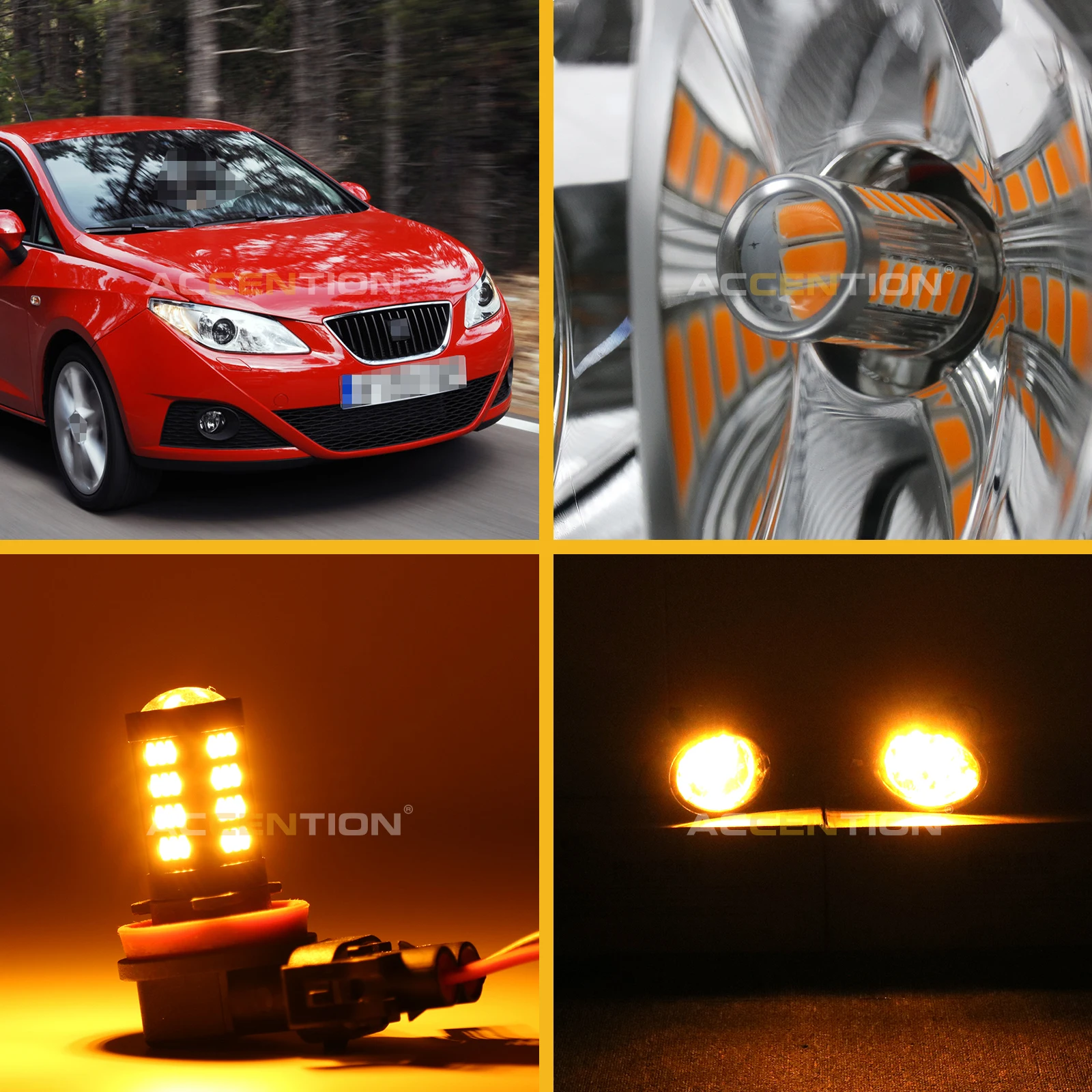 Światło samochodowe do Seat Ibiza 2009 2010 2011 2012 Światło przeciwmgielne LED Światło przeciwmgielne Światło przeciwmgielne Osłona kratki Zestaw żarówek — zdjęcie 7