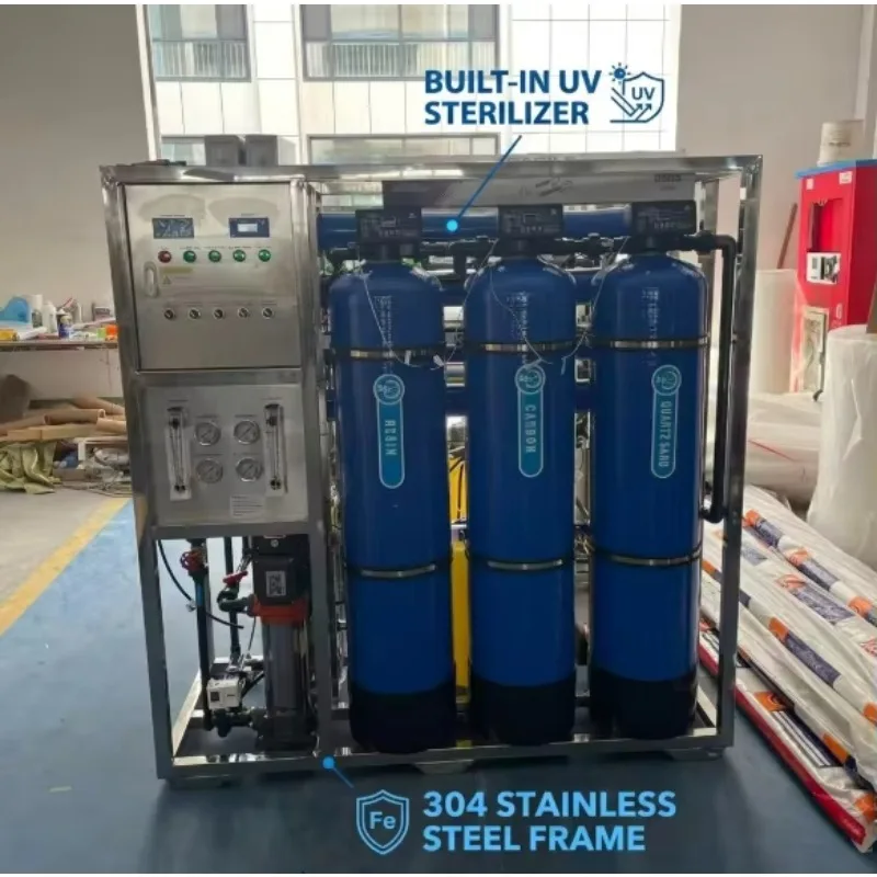 Turnkey 1T/H Commercial RO System Pump RO Membrane Automatic Reverse Osmosis Water Purification Plant Featuring Smart Control