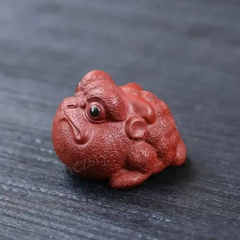 Purple Clay Tea Pet Golden Toad Ornament Wealth-attracting Tea Plaything Dahongpao Cultivable Creative Three-legged Toad Tea