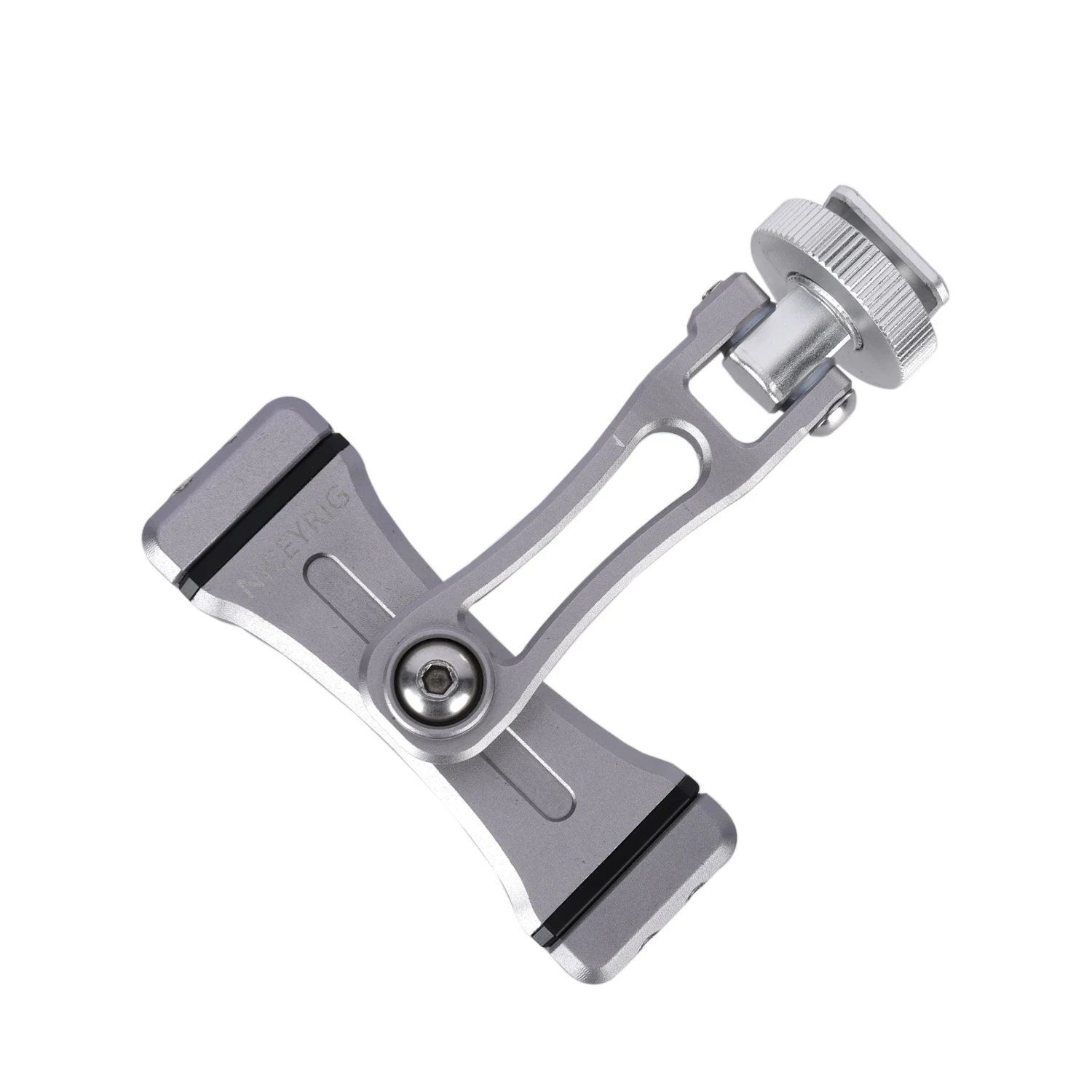 

Niceyrig Aluminum Alloy Smartphone Tripod Mount Holder Clamp with Cold Shoe Adaptor for IPhone 15 14 13 12 11 Pro Max Galaxy S22