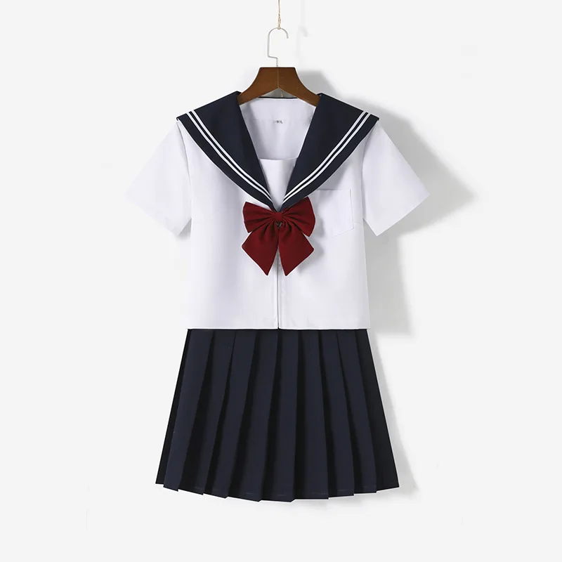 Japanische Schulmädchen uniform jk schwarzer Seemann grundlegende Cartoon Marine Matrosen uniform setzt Marine kostüm Frauen Mädchen Kostüm uniform