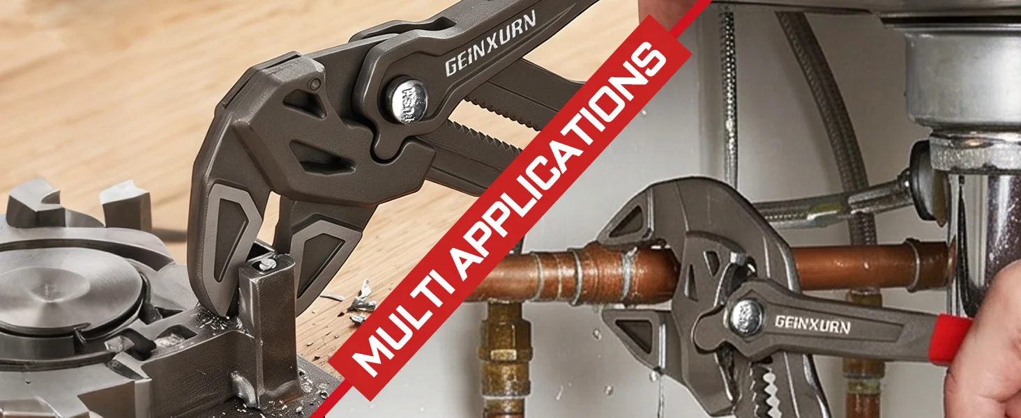 Geinxurn Hochleistungs-10-Zoll-Zange, CR-V-Stahl Parallelbacken, Hochleistungs-10-Zoll-Wasserpumpenzange mit Schnellverschluss – Detail 9