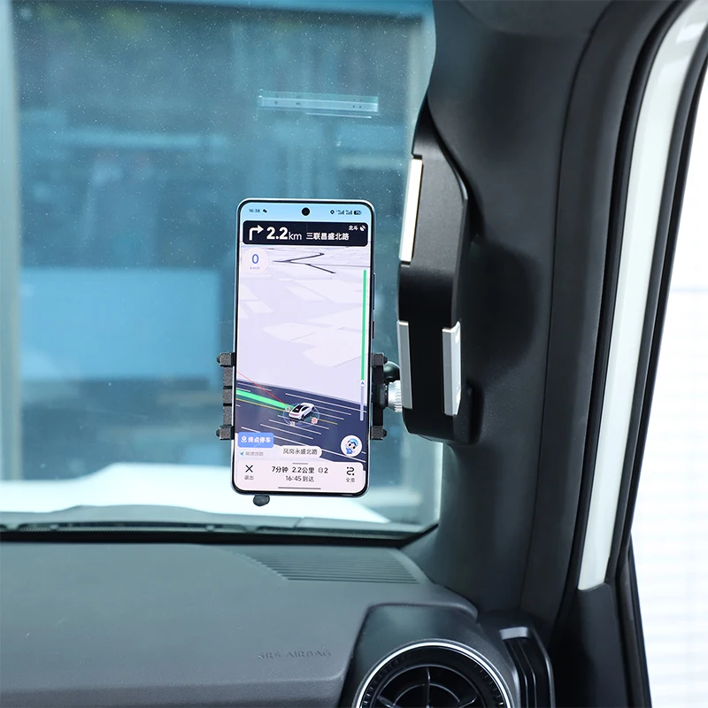 

For Toyota Land Cruiser Prado 250 LC250 2024-2025 Aluminum Alloy Car A-Pillar Handle with Phone Holder Interior Car Accessories