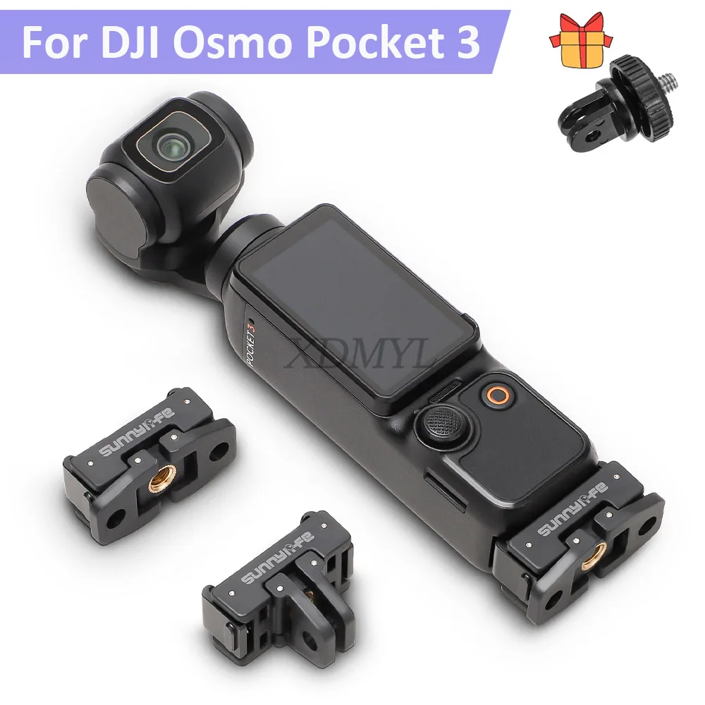 Sunnylife Magnetic Quick Release Mount Adapter With 1/4 Screw Hole For DJI Osmo Pocket 3 Adapter Extension Bracket Accessories