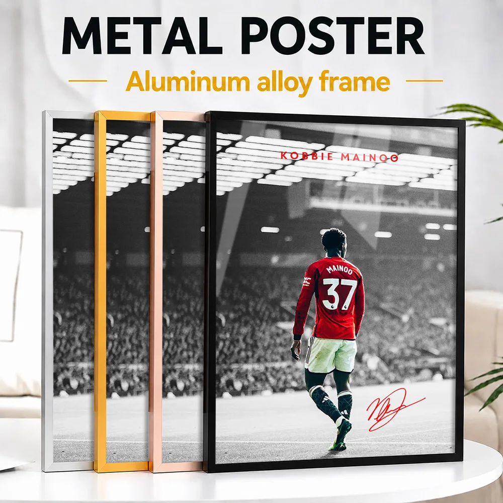 Kobbie Mainoo Framed Aluminum Metal Poster Customized Photo Inspirational Hero Style Wall Art For Clubhouse Memorable Fan Gift