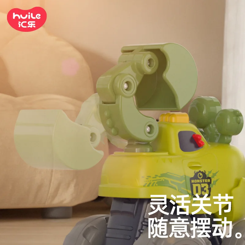 Série de veículos de engenharia monster, diversão móvel, balde de batida, guindaste, escavadeira, inércia/tração traseira/carro deslizante, brinquedo de quebra-cabeça infantil